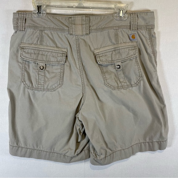 Carhartt Women’s Cargo Shorts Tan Khaki Relaxed Fit Size 14 Cotton - Picture 4 of 12